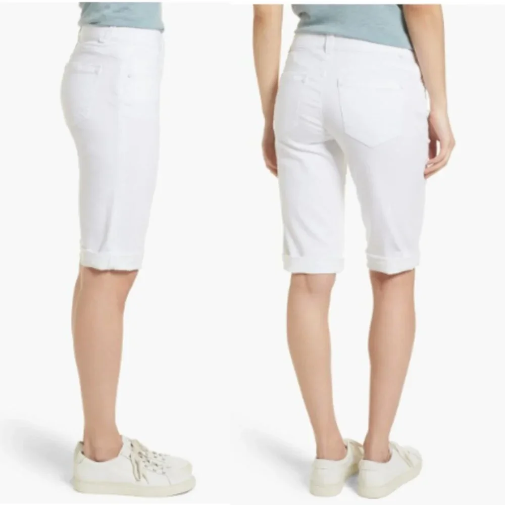 Wit & Wisdon - 'Ab'Solution White Bermuda Shorts Long Denim L418ZSOW | Size 4